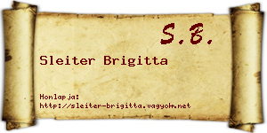 Sleiter Brigitta névjegykártya